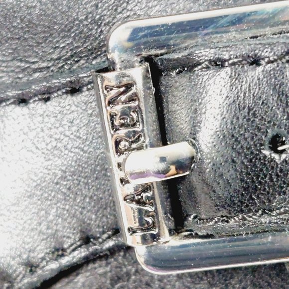 Ralph Lauren Tia Black Leather Side Zip Buckle Detail Wedge Heeled Boots I31 - Picture 8 of 14